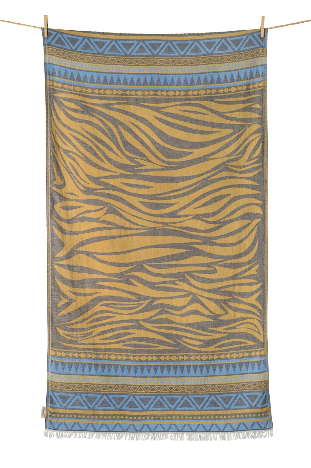 BEACH TOWEL MILOS ANTHRAX & MUSTARD & L.BLUE