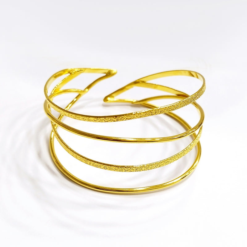 Χειροποίητο Επιχρυσωμένο Βραχιόλι Bangle "Blending" - Gold