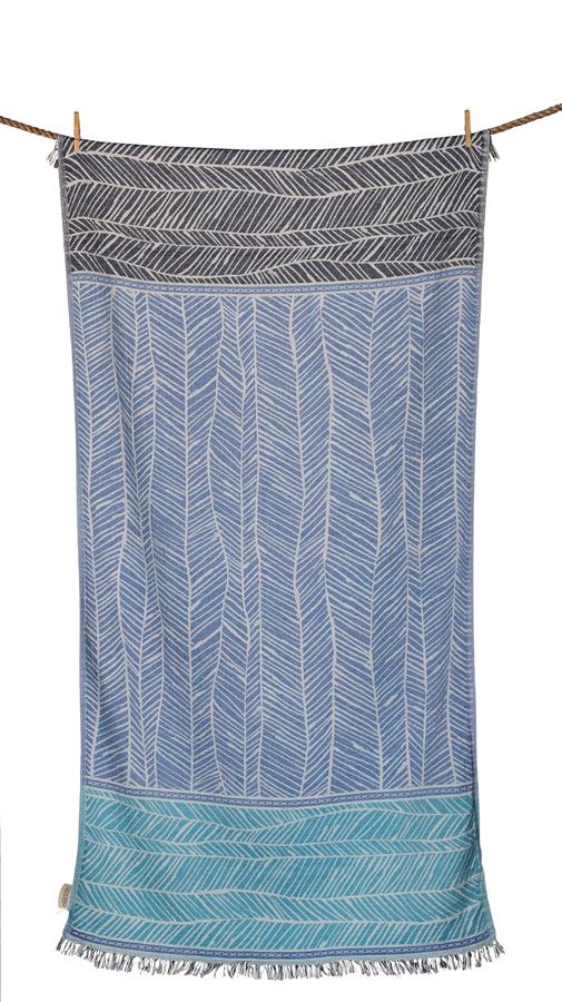 BEACH TOWEL FTELIA P.BLUE & TURQ.& NAVY BLUE