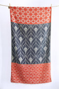 BEACH TOWEL KISSAMOS NAVY BLUE & RED