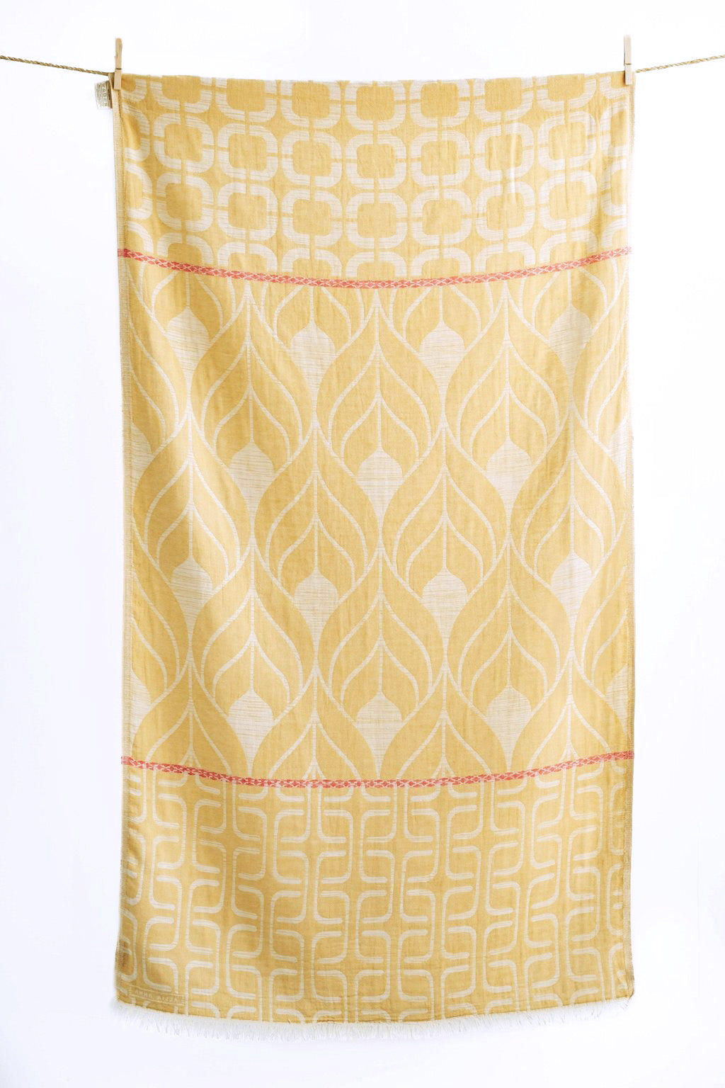 BEACH TOWEL KISSAMOS MUSTARD & RED
