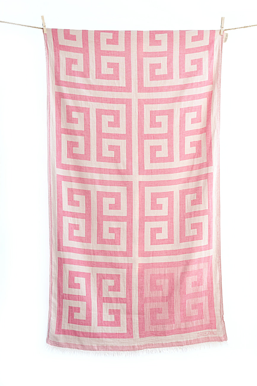 BEACH TOWEL MEGALOS MEANDROS PINK
