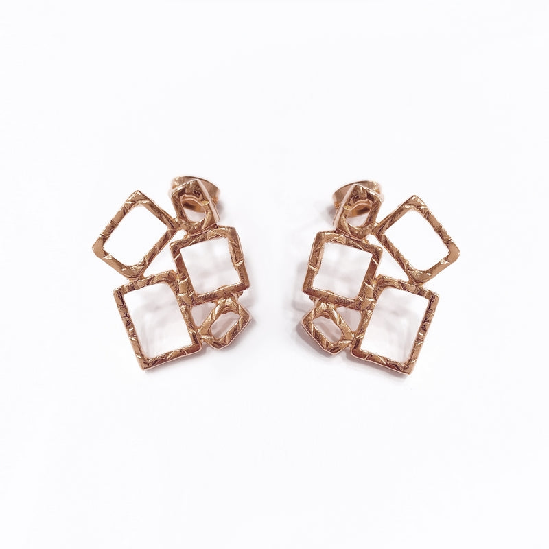 The little squares earrings Rose Gold