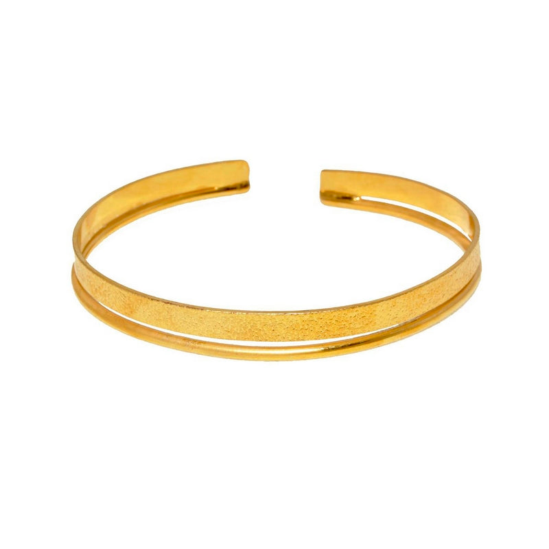 Metal texture minimal bangle Gold