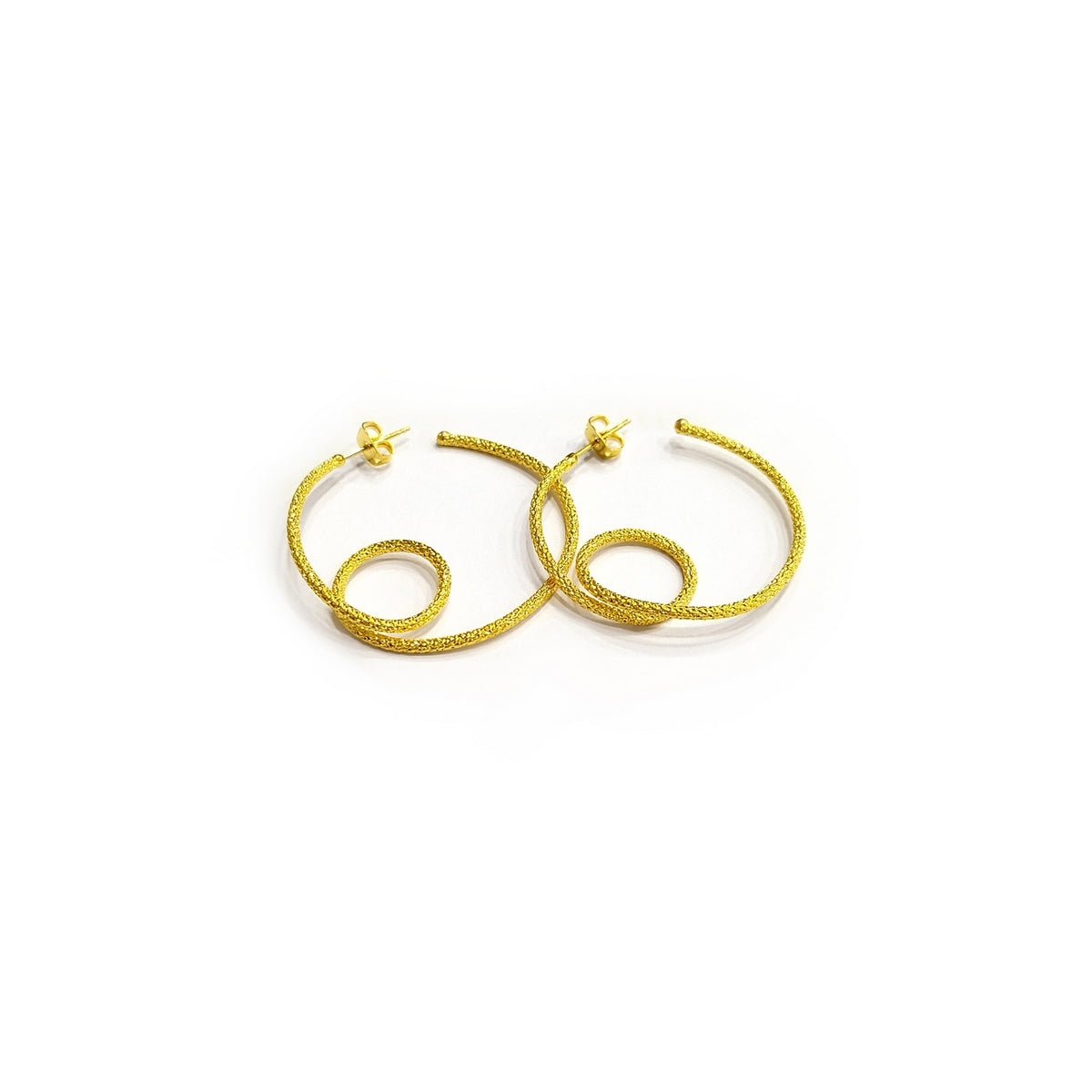 Χειροποίητοι Επιχρυσωμένοι Κρίκοι "Shining Small Loop Hoops" - Gold