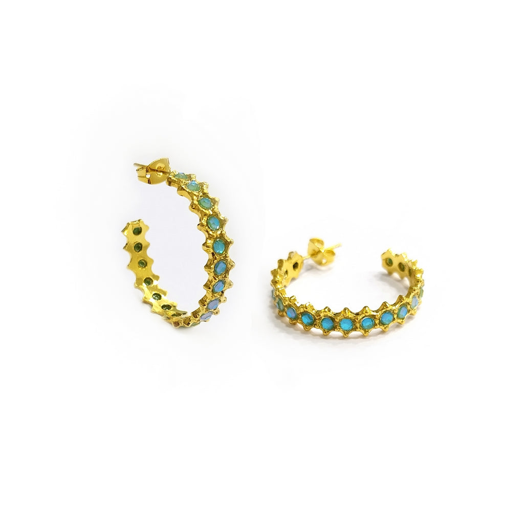 Crystal’s dance delicate hoops Turqoise