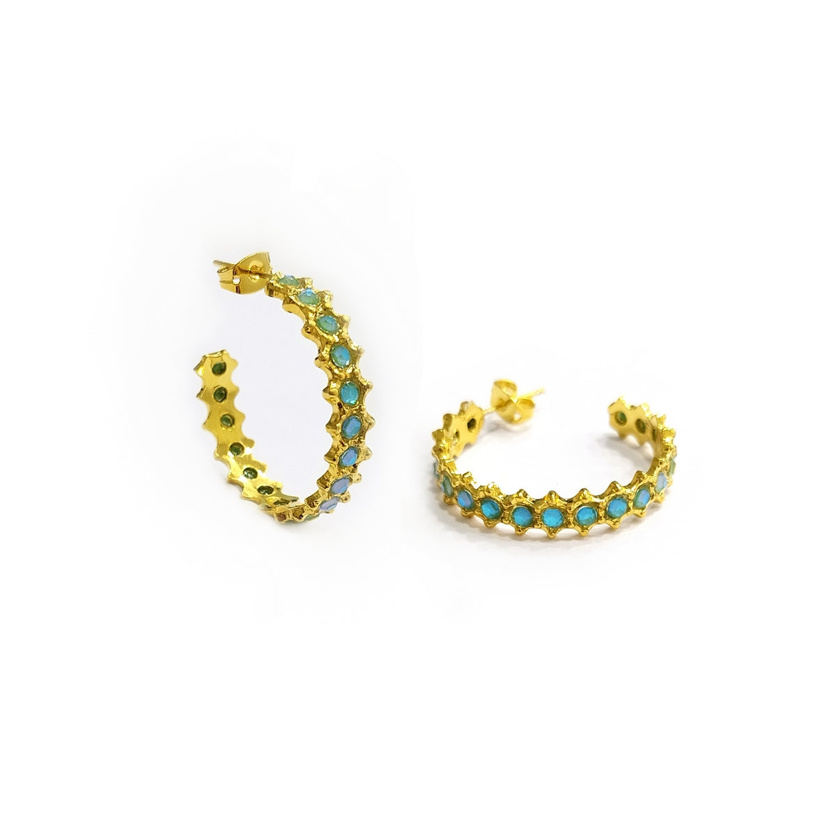 Crystal’s dance delicate hoops Turqoise