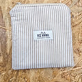 Beige Stripes Mini Zipper Pouch