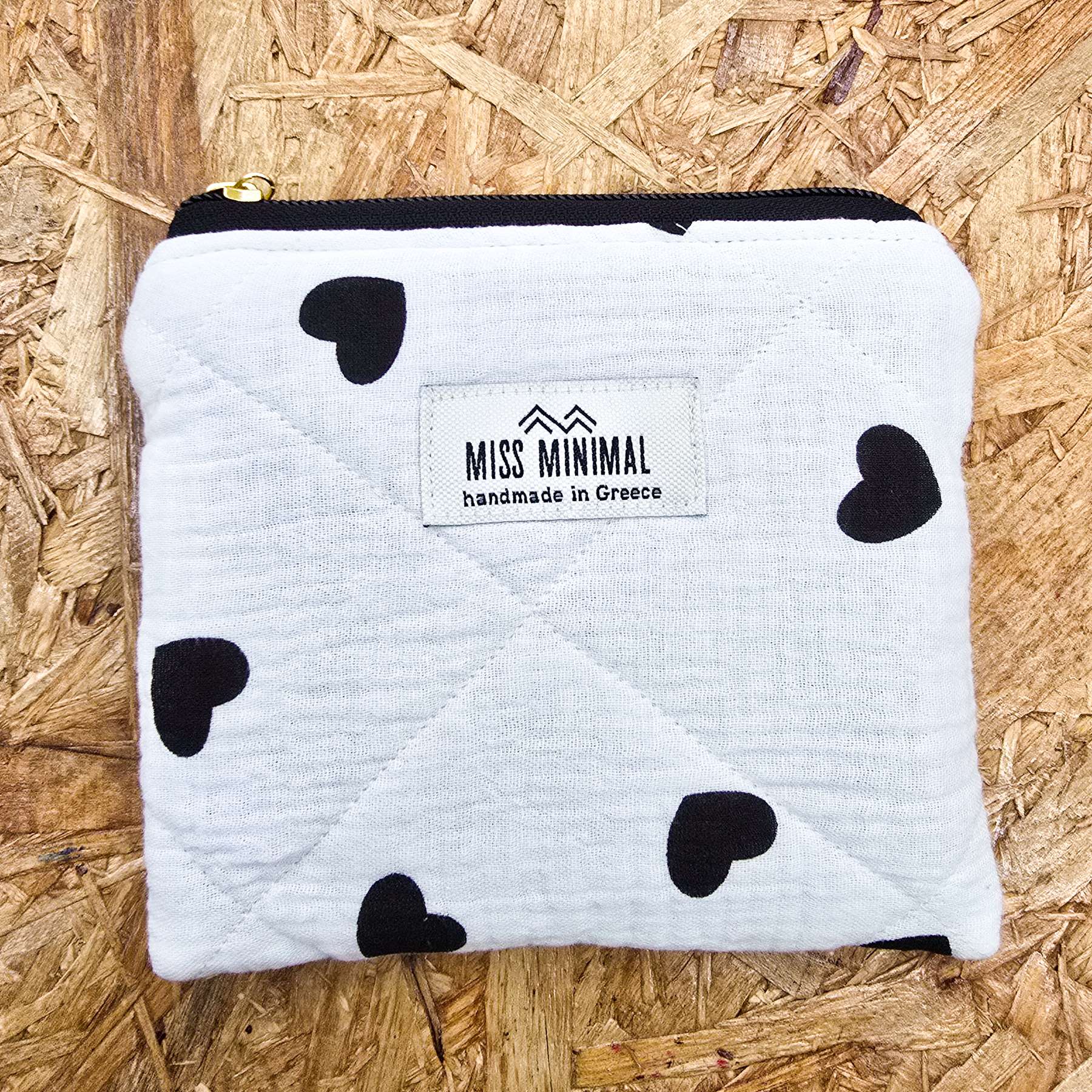 Black Hearts Mini Zipper Pouch
