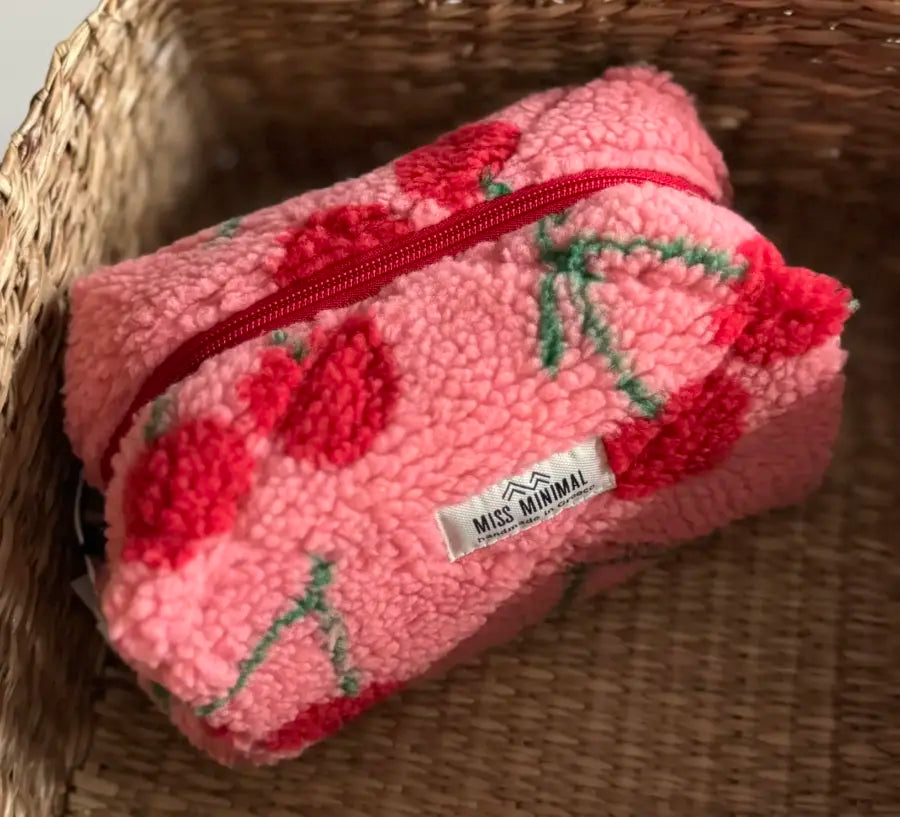 Fluffy Pink Zipper Pouch