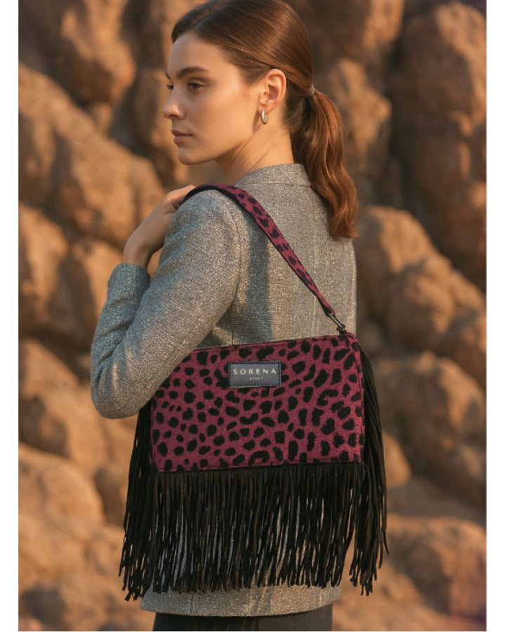 Leopard Magenta Crossbody Bag