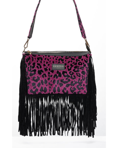 Leopard Magenta Crossbody Bag