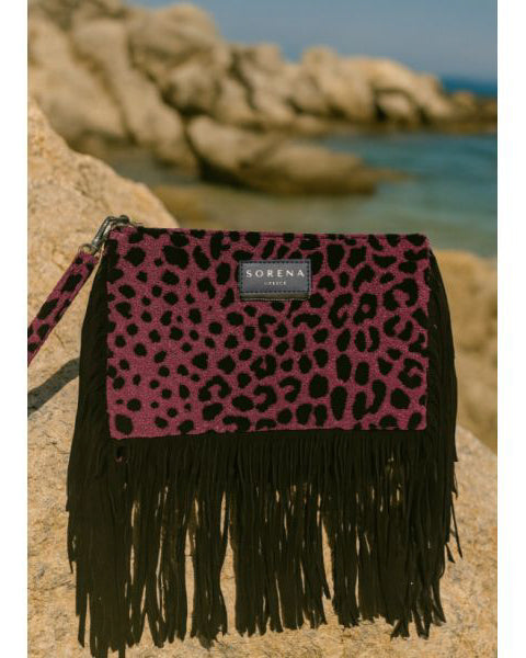 Leopard Magenta Crossbody Bag