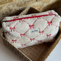 Red fluffy Ribons Zipper Pouch