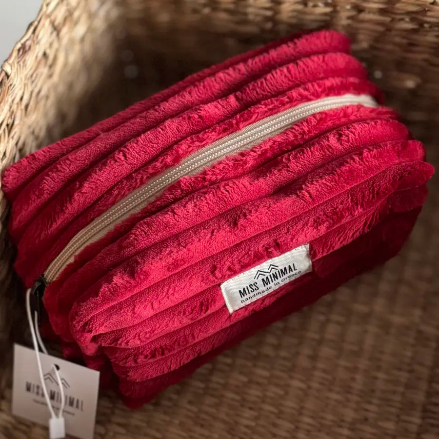 Red Velvet Zipper Pouch