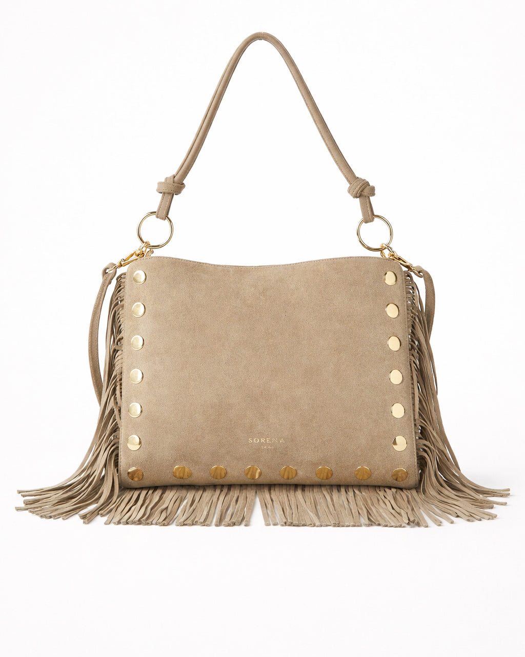 Simona Suede Beige Crossbody Bag
