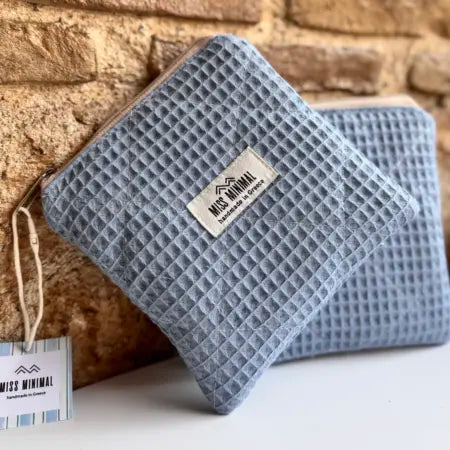 Sky Waffle Mini Zipper Pouch