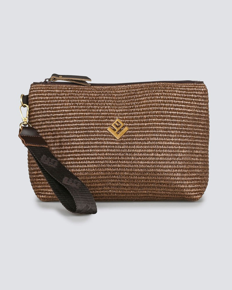 Necessaire Raffia Bag - Brown