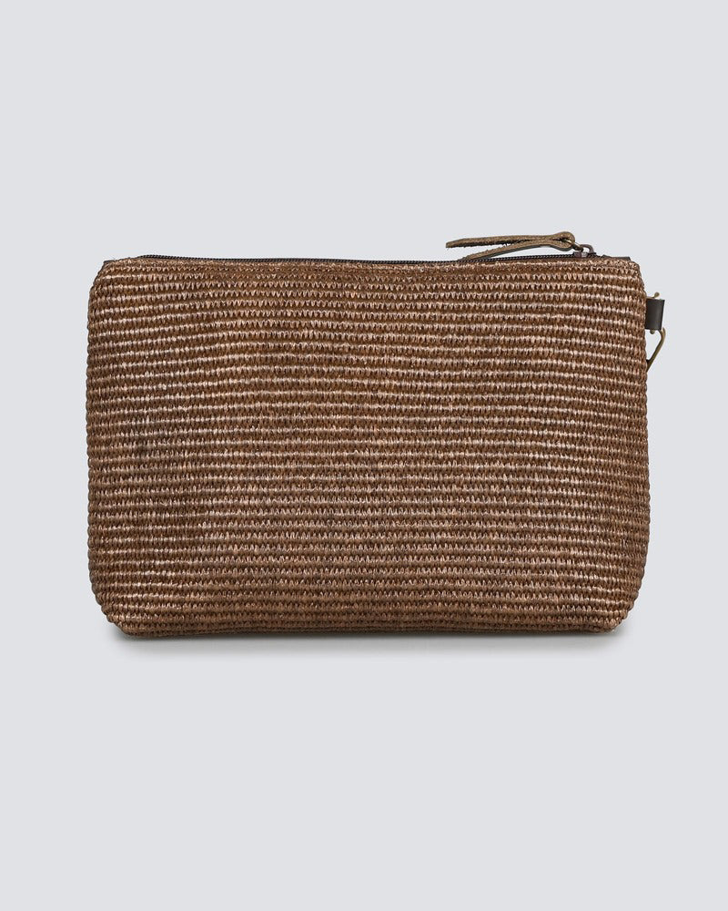 Necessaire Raffia Bag - Brown