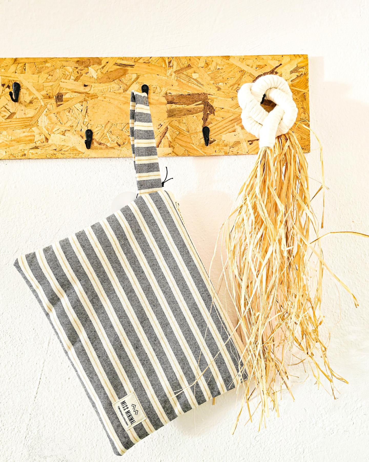 Charcoal Stripe Handbag