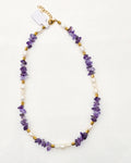Handmade Amethyst & Freshwater Pearl Necklace