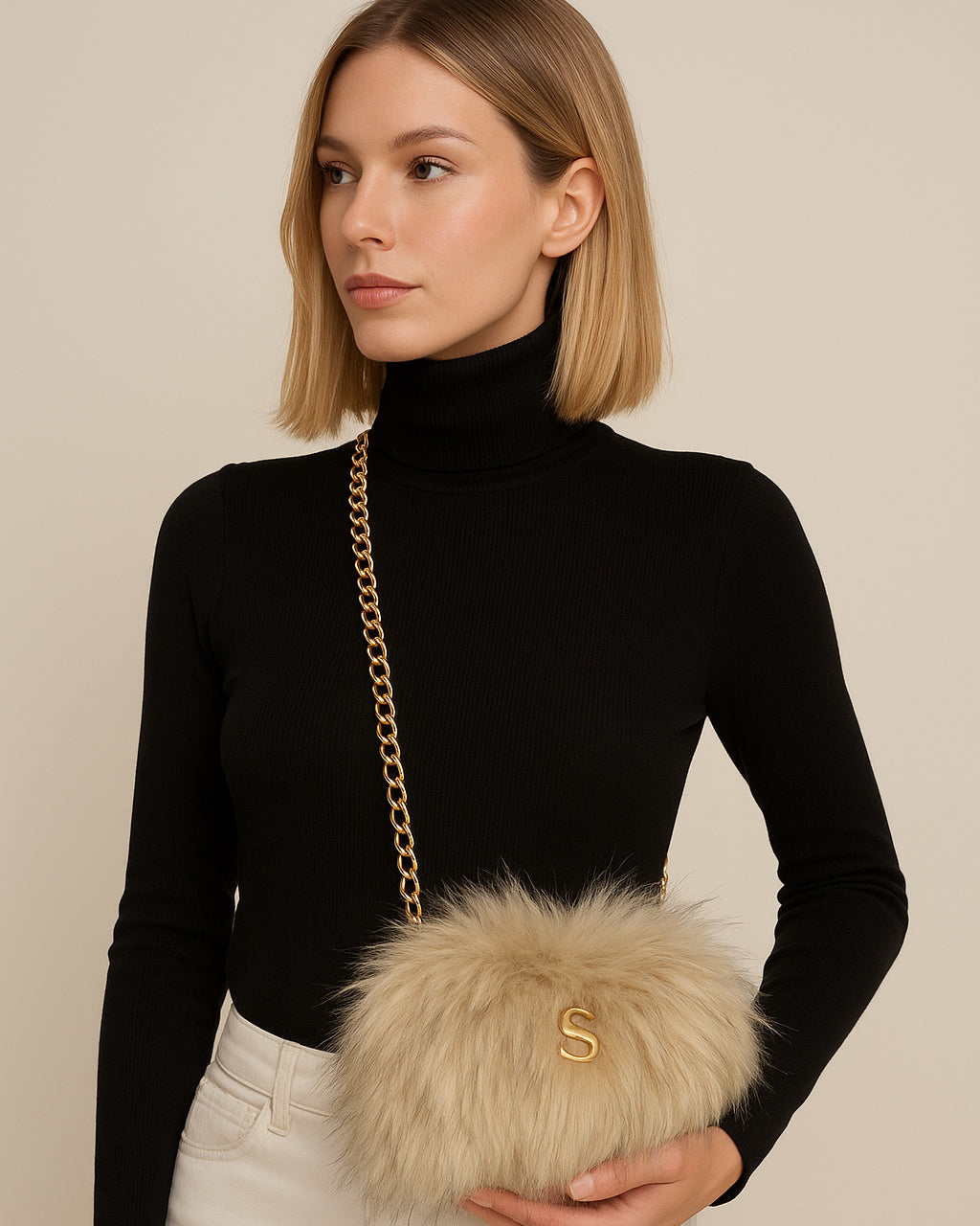 Zouzou Mini Bucket Fur Beige