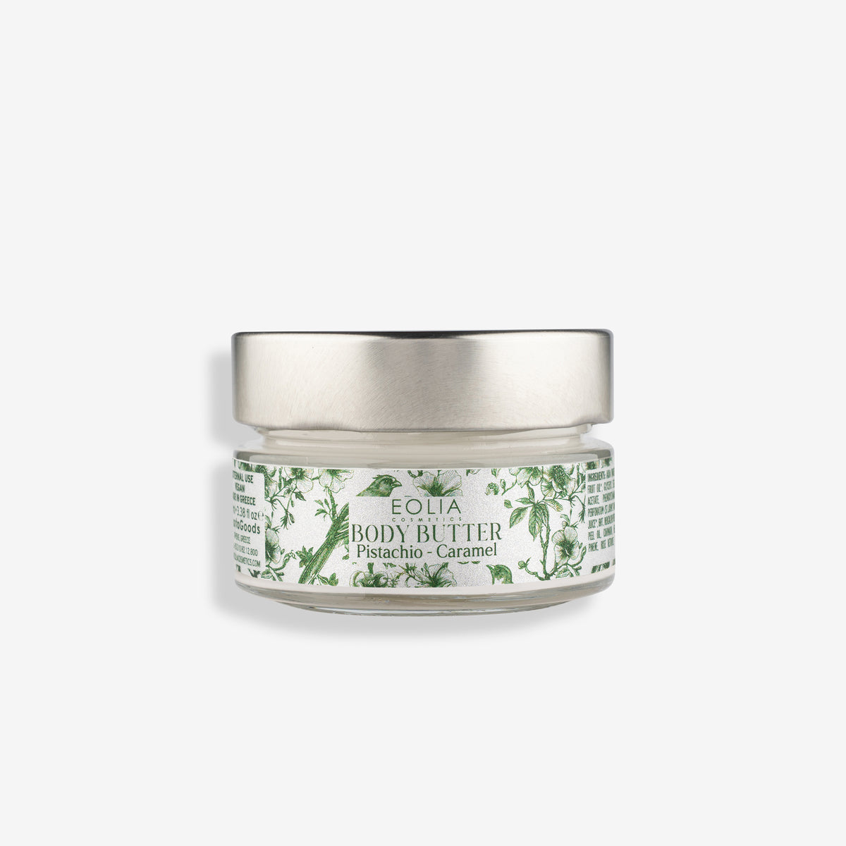 Πλούσιο βούτυρο σώματος Eolia Pistachio Caramel 100ml με βούτυρο καριτέ & ελαιόλαδο. Βαθιά θρέψη & άρωμα φιστίκι-καραμέλα. Αποκτήστε το στο Roots Stories!