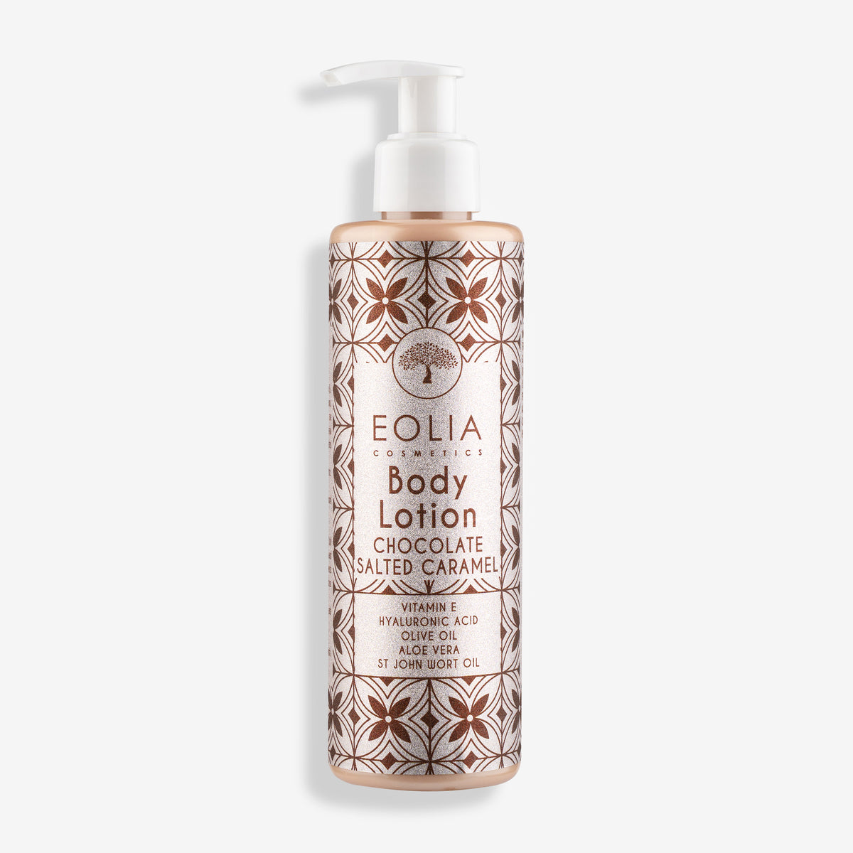 Γαλάκτωμα σώματος Eolia Chocolate Salted Caramel 250ml με υαλουρονικό οξύ. Πλούσια ενυδάτωση & γλυκό άρωμα. Αποκτήστε το online στο Roots Stories!