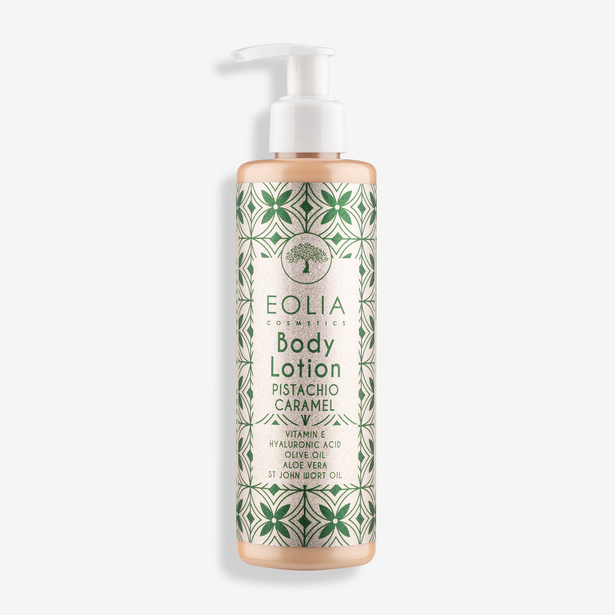 Γαλάκτωμα σώματος Eolia Pistachio Caramel 250ml με υαλουρονικό οξύ & άρωμα φιστίκι-καραμέλα. Βαθιά ενυδάτωση. Αποκτήστε το online στο Roots Stories!