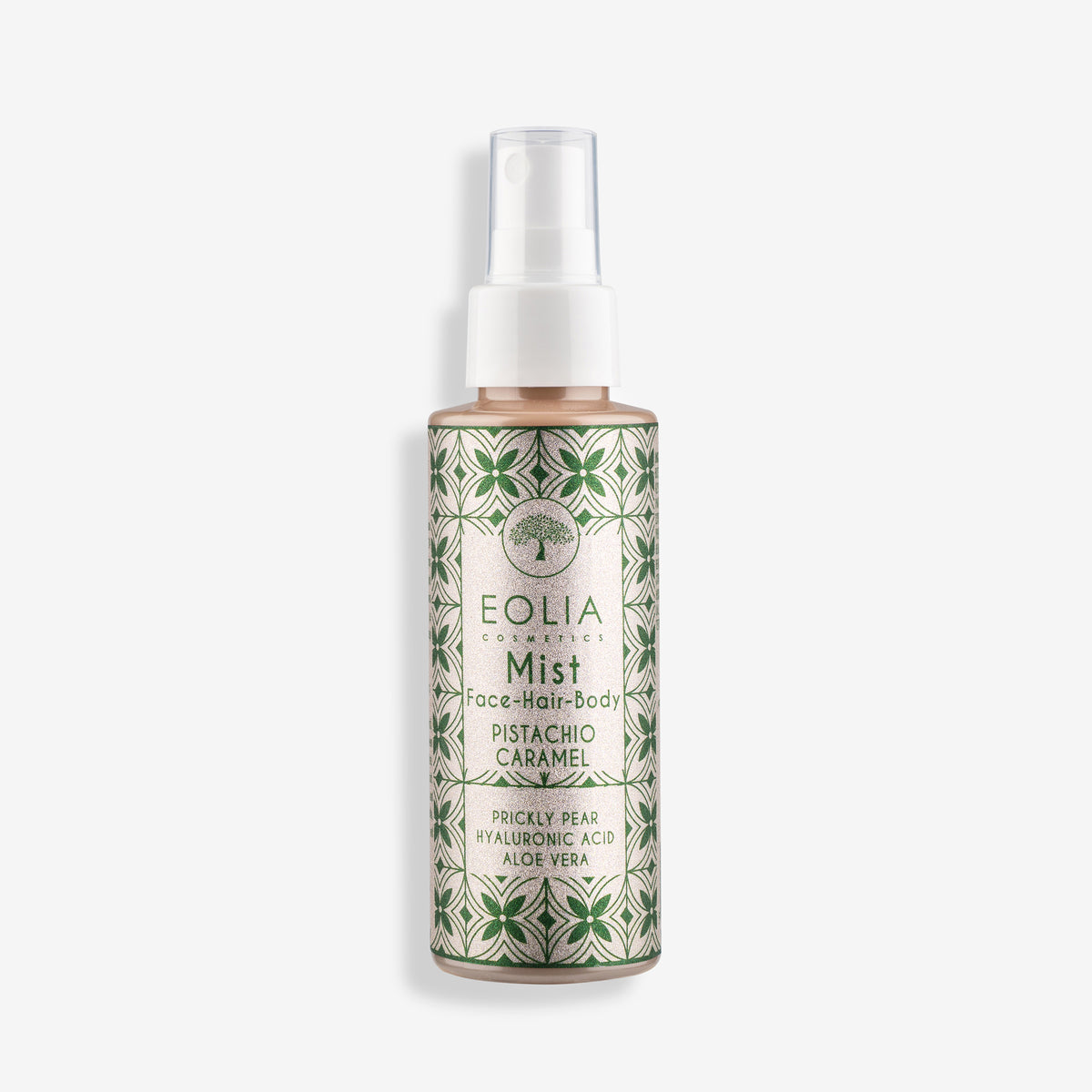 Ενυδατικό mist Eolia Pistachio Caramel 150ml για πρόσωπο, σώμα & μαλλιά χωρίς αλκοόλ. Με άρωμα φιστίκι-καραμέλα & υαλουρονικό. Αποκτήστε το στο Roots Stories!