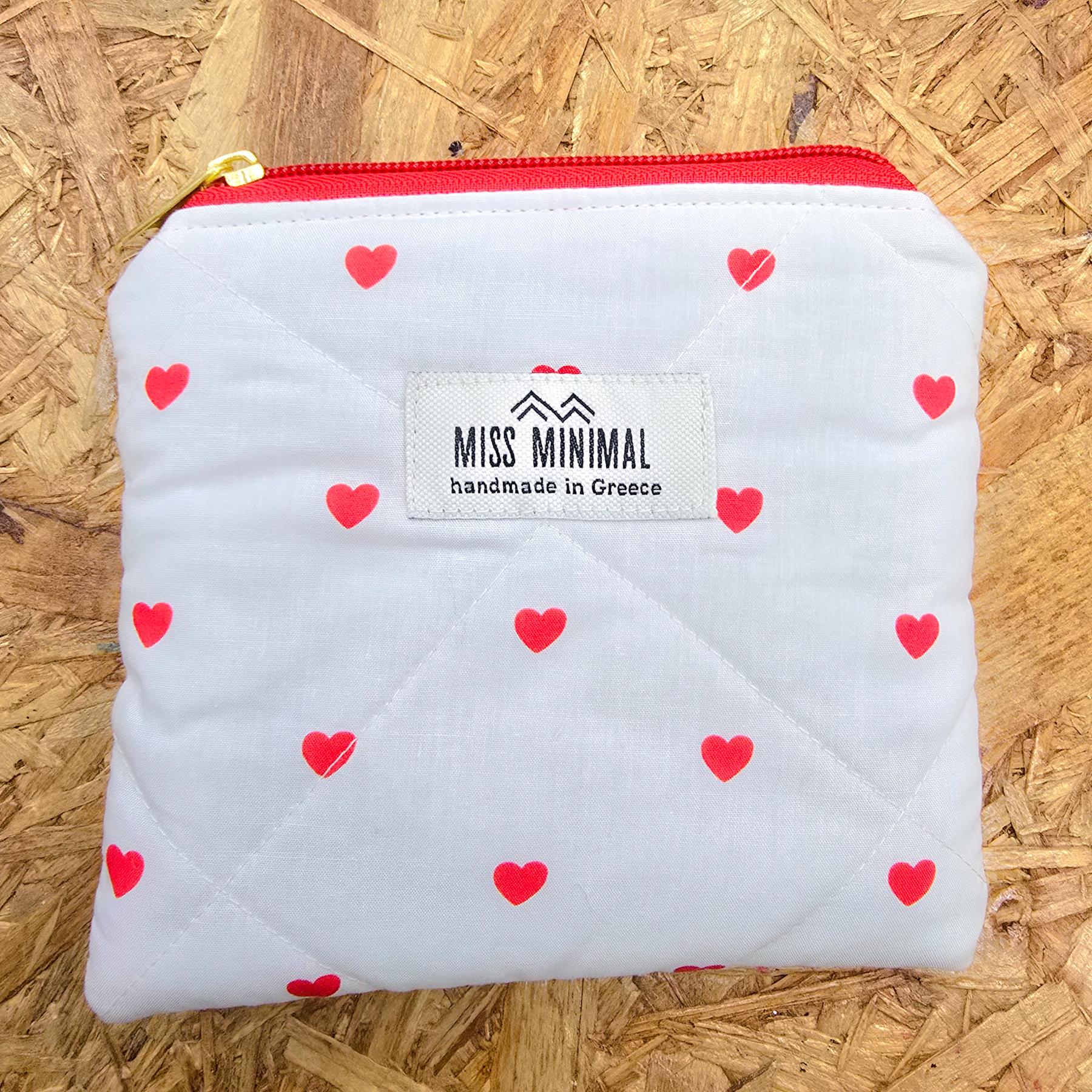 Red Hearts Mini Zipper Pouch