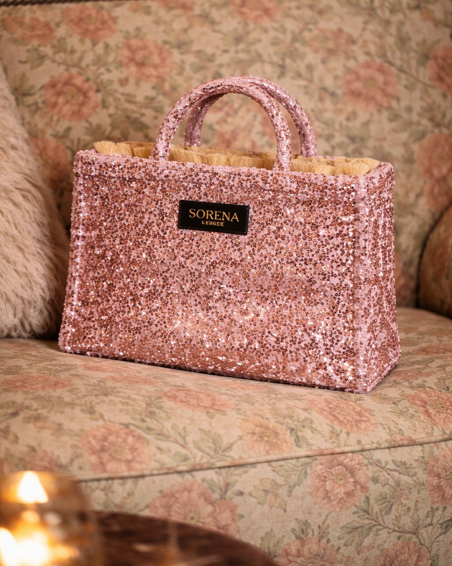 Rose Glam Medium Tote Bag
